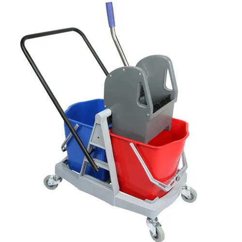 Plastic-Double-Bucket-Mop-Wringer-Trolley-40-Liter-Capacity-YEZTM