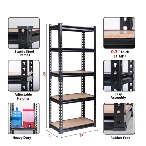 Fancy-boltless-Steel-Rack-5-Shelves--53H-x-28W-x-14D-57CSM