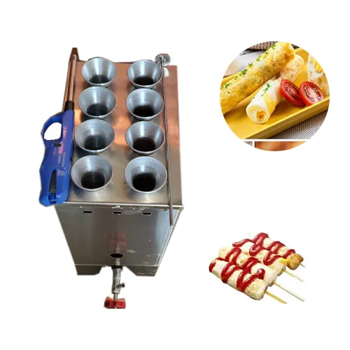 Gas-Powered Commercial 8 Tube Egg & Chicken Sausage Roll Maker