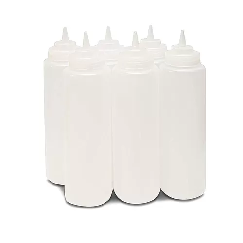 Airdue 1000 ML Clear Squeeze Bottle Set of 6