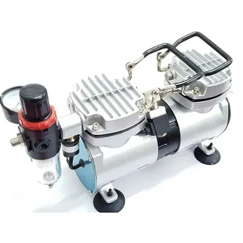 Akari High-Performance 6 Bar Mini Air Compressor 35 LPM Double Piston & Cylinder Oil-Free