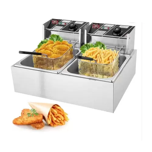 Double Pan 8L+8L Electric Deep Frying Machine