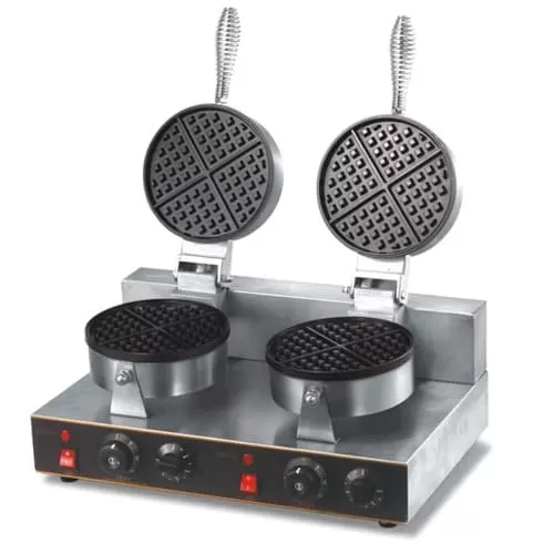 Commercial  Round Waffle Making Machine Double Head