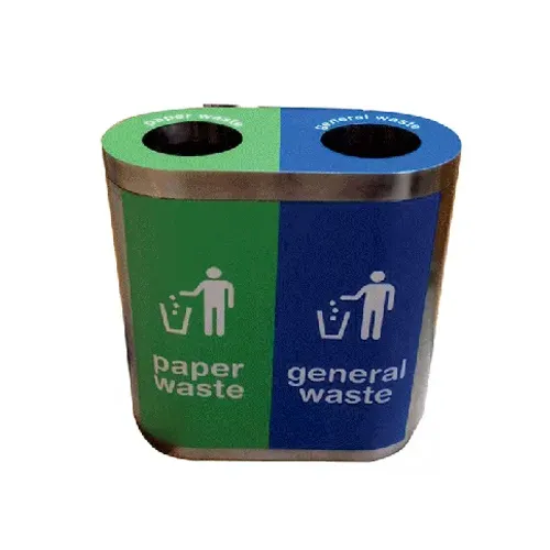 Heavy Duty Color-Coded Duo Plastic & SS Waste Bin, 40 Liter