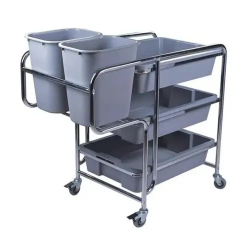 Multifunctional Utility Service Cart Storage Trolley with Bucket