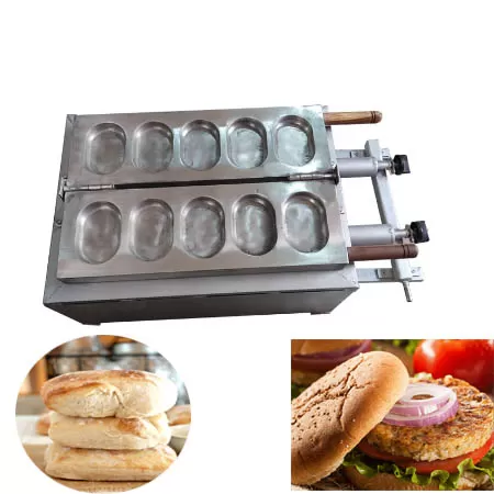 5 Egg Bread Burger Making Machine Gas Operated