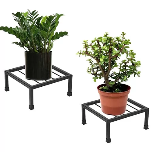 CINAGRO Anti Rust Square Metal Plant Stand (Pack of 2)