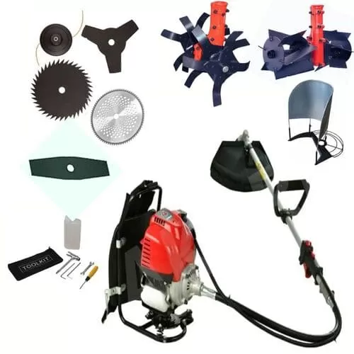 Backpack Brush Cutter 4 Stroke 50cc With Weeder Attachment