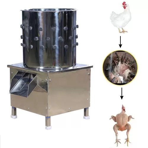 Commercial 10 Bird Chicken Feather Remover with 1.5 Hp Motor