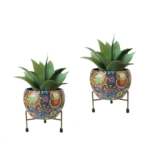 CINAGRO Floral-Printed Planter Flower Pot (Pack of 2)